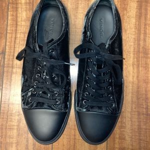Vince All Black Suede/Rubber Sneakers